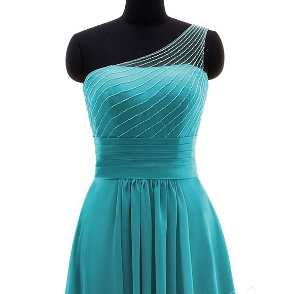 Sheath Floor Length Chiffon Bridesmaid Dress/Evening Gown - Picture 2 of 8